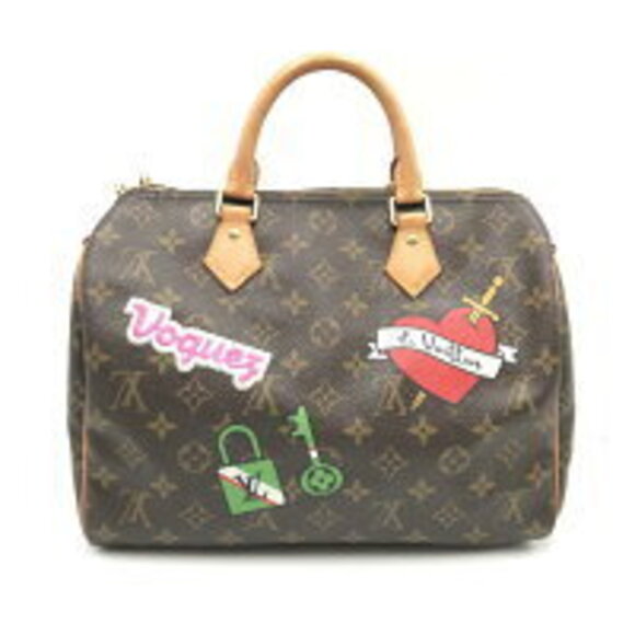 Louis Vuitton Handbags - Louis Vuitton cowhide Speedy Patches Monogram Brown brown Bandouliere
